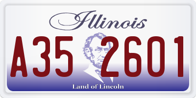 IL license plate A352601