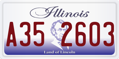 IL license plate A352603