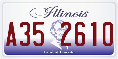 IL license plate A352610