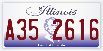 IL license plate A352616