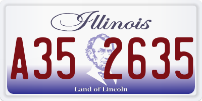 IL license plate A352635