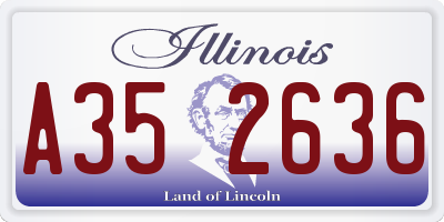IL license plate A352636