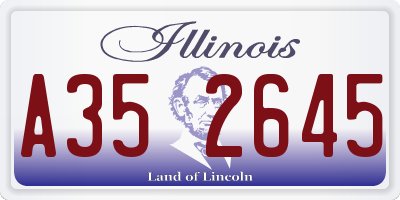 IL license plate A352645