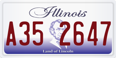 IL license plate A352647