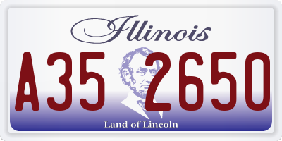 IL license plate A352650