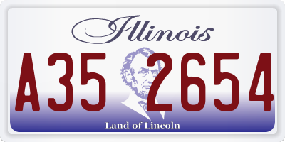 IL license plate A352654