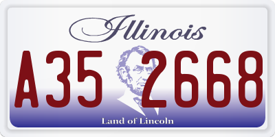 IL license plate A352668