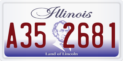 IL license plate A352681