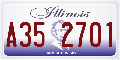 IL license plate A352701