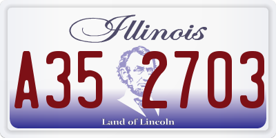 IL license plate A352703