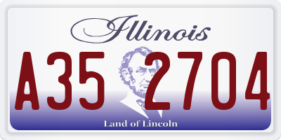 IL license plate A352704