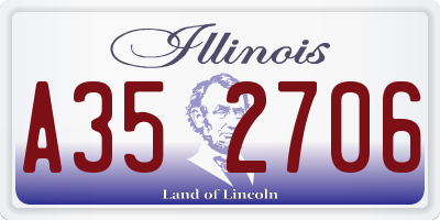 IL license plate A352706