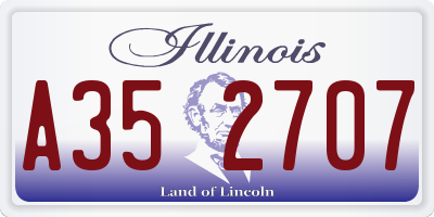 IL license plate A352707
