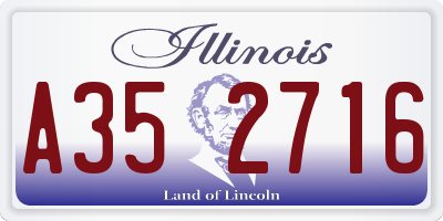 IL license plate A352716