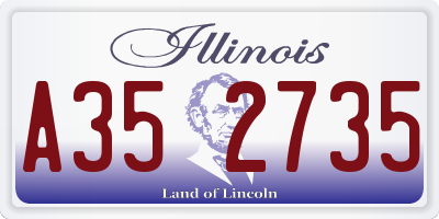 IL license plate A352735