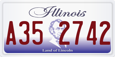 IL license plate A352742