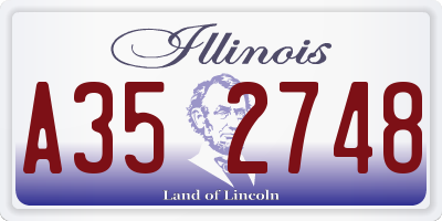 IL license plate A352748
