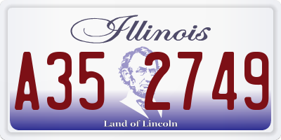 IL license plate A352749