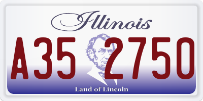IL license plate A352750