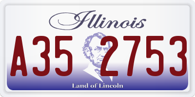 IL license plate A352753