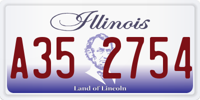 IL license plate A352754