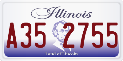 IL license plate A352755