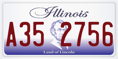IL license plate A352756
