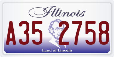 IL license plate A352758