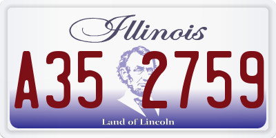 IL license plate A352759