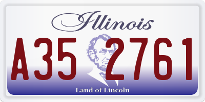 IL license plate A352761