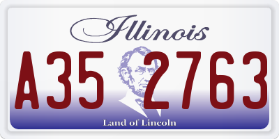 IL license plate A352763