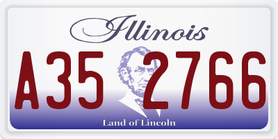 IL license plate A352766