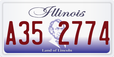IL license plate A352774