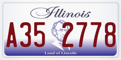 IL license plate A352778