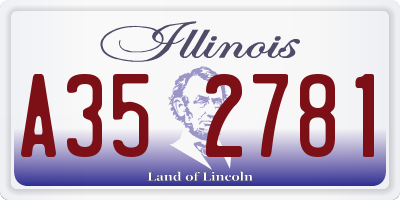 IL license plate A352781