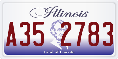 IL license plate A352783