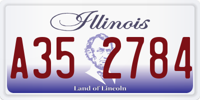IL license plate A352784