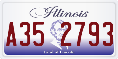 IL license plate A352793