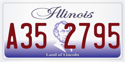 IL license plate A352795