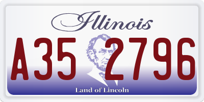 IL license plate A352796