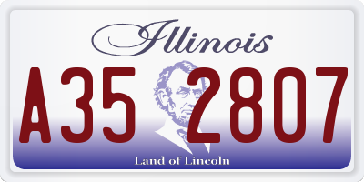 IL license plate A352807