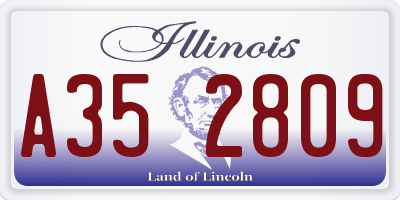 IL license plate A352809