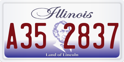 IL license plate A352837