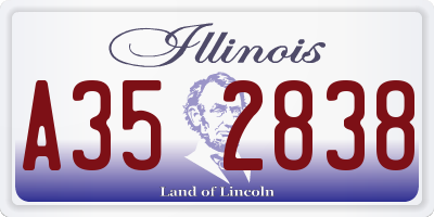 IL license plate A352838