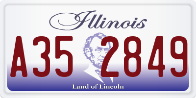 IL license plate A352849