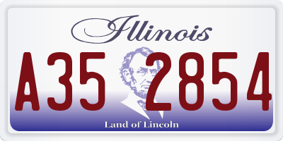 IL license plate A352854