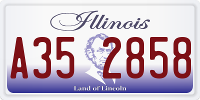 IL license plate A352858
