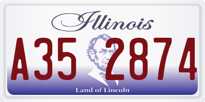 IL license plate A352874
