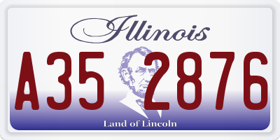 IL license plate A352876
