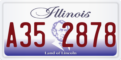 IL license plate A352878